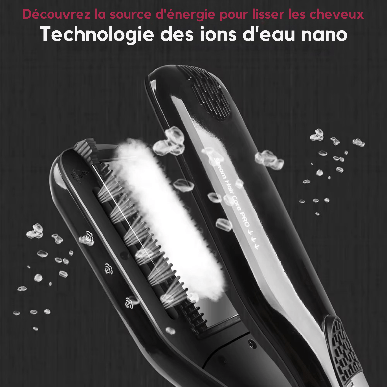 Lisseur Vapeur - VaporBrush™ - Noir - Beauté Créative